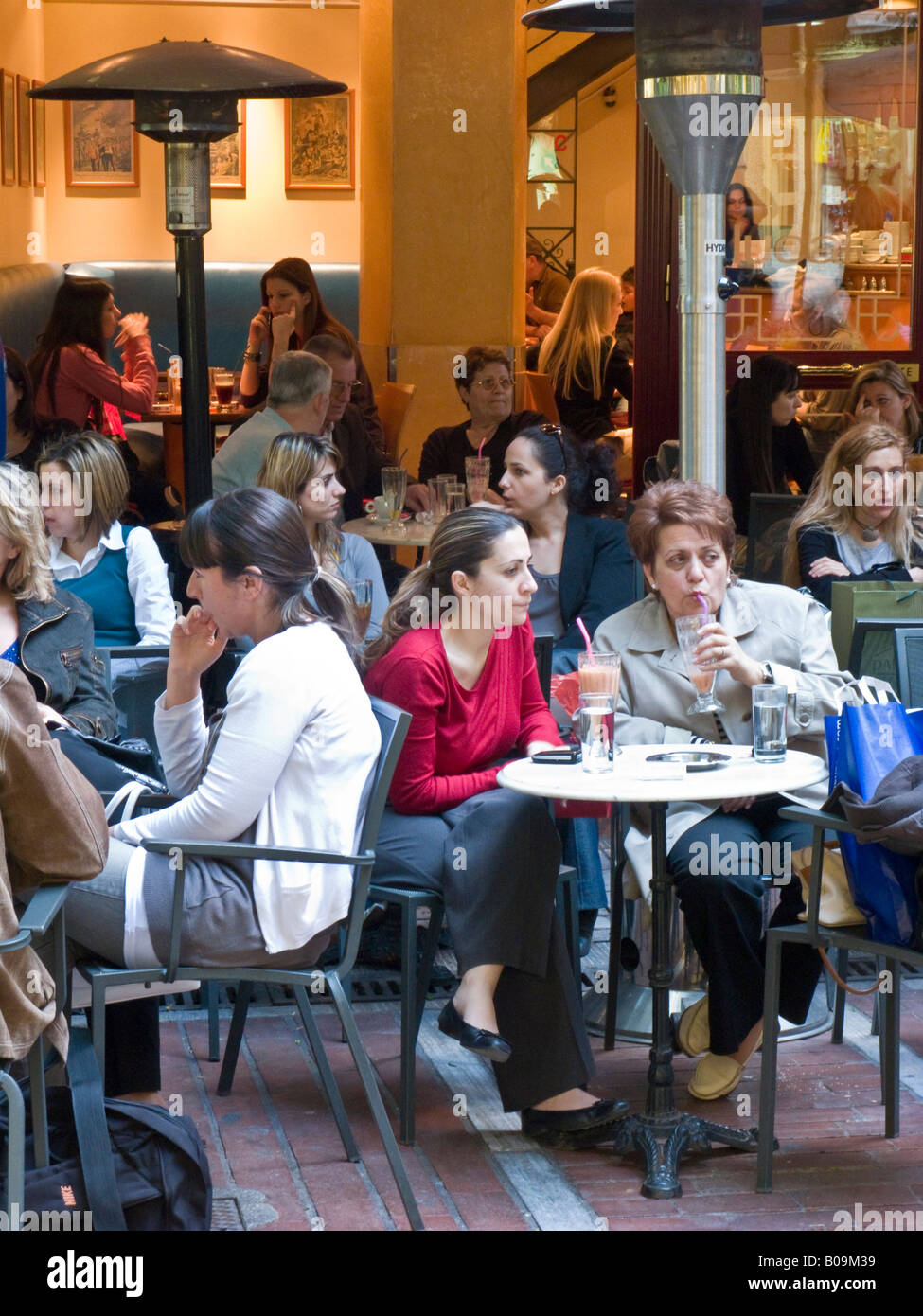 cafe, Ermou Street, Athens, Greece Stock Photo
