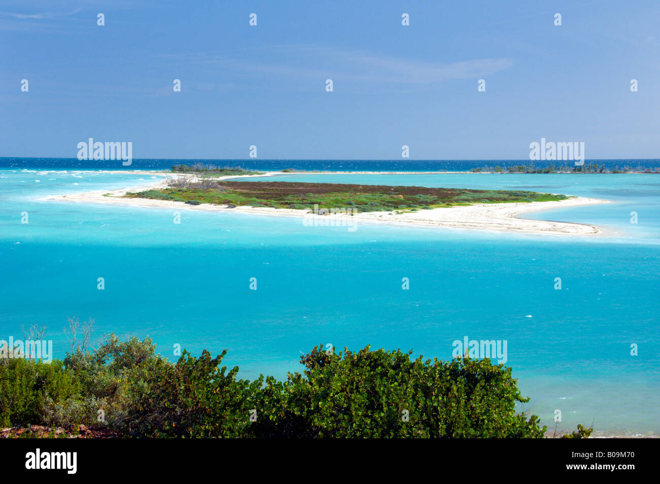 A small island near Fort Jeffereson and the Dry Tortugas National Park Florida USA Stock Photo