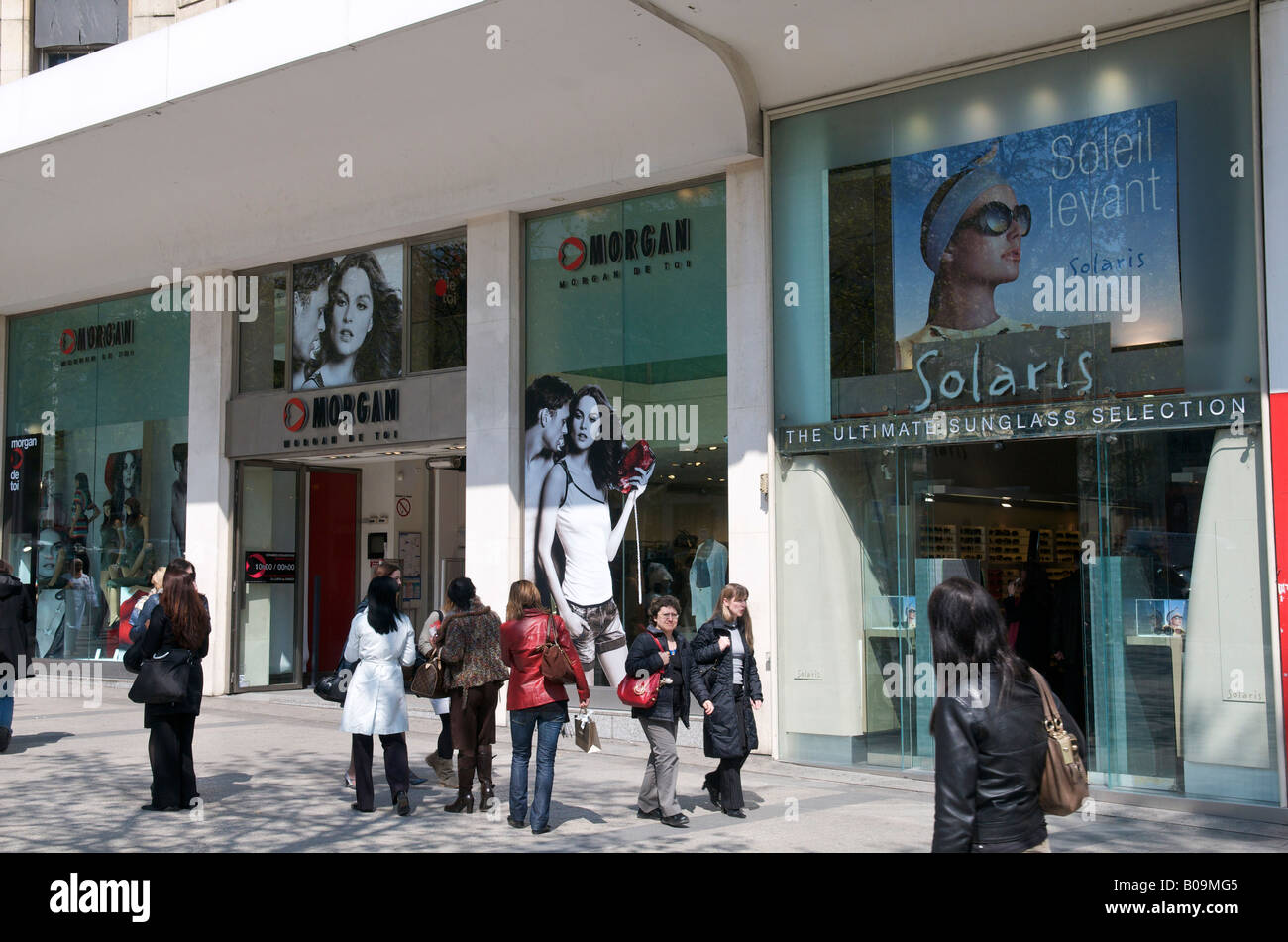 Stores on the Champs Elysees in Paris Stock Photo