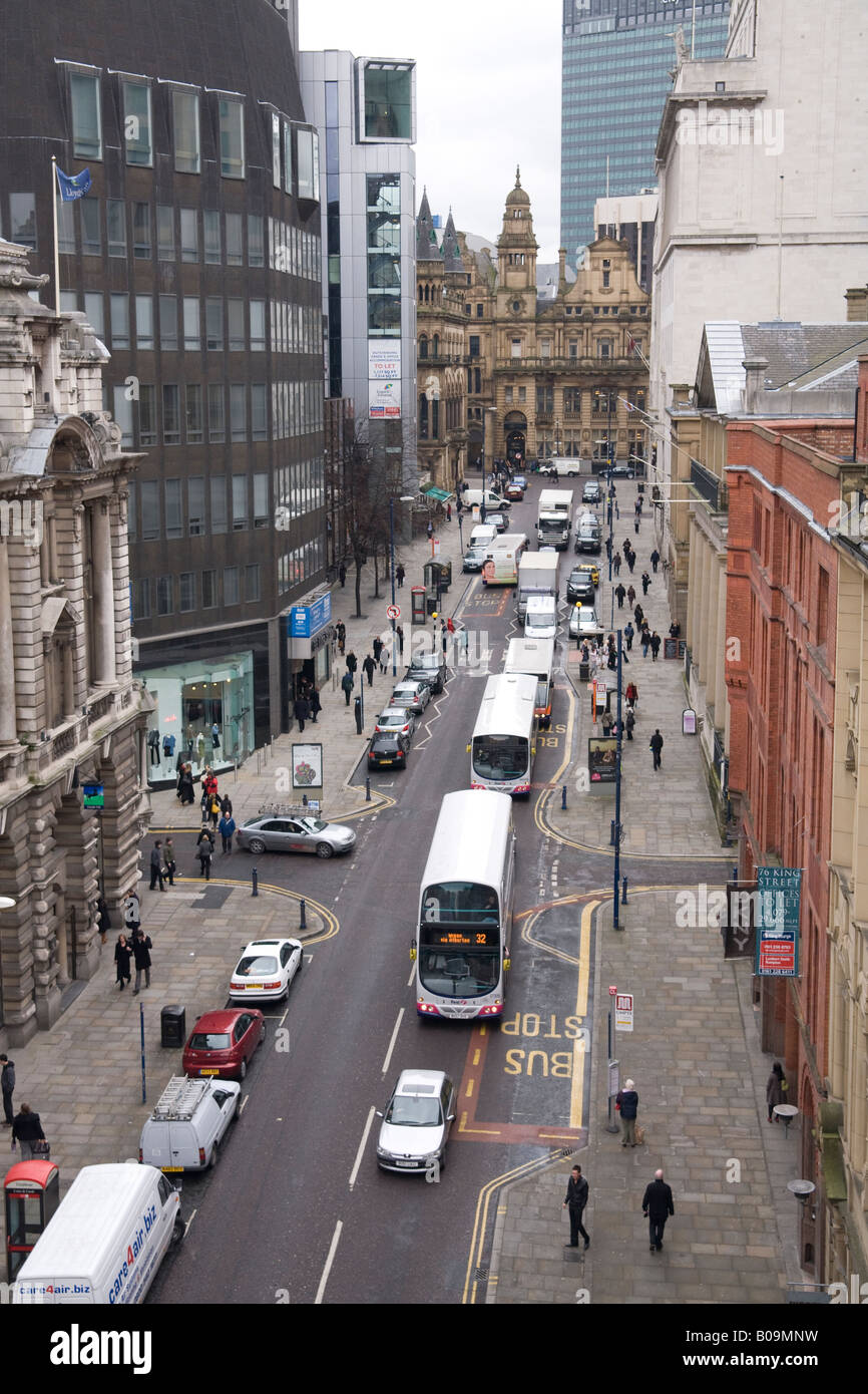 The hustle and bustle of King Street Manchester UK Stock Photo Alamy