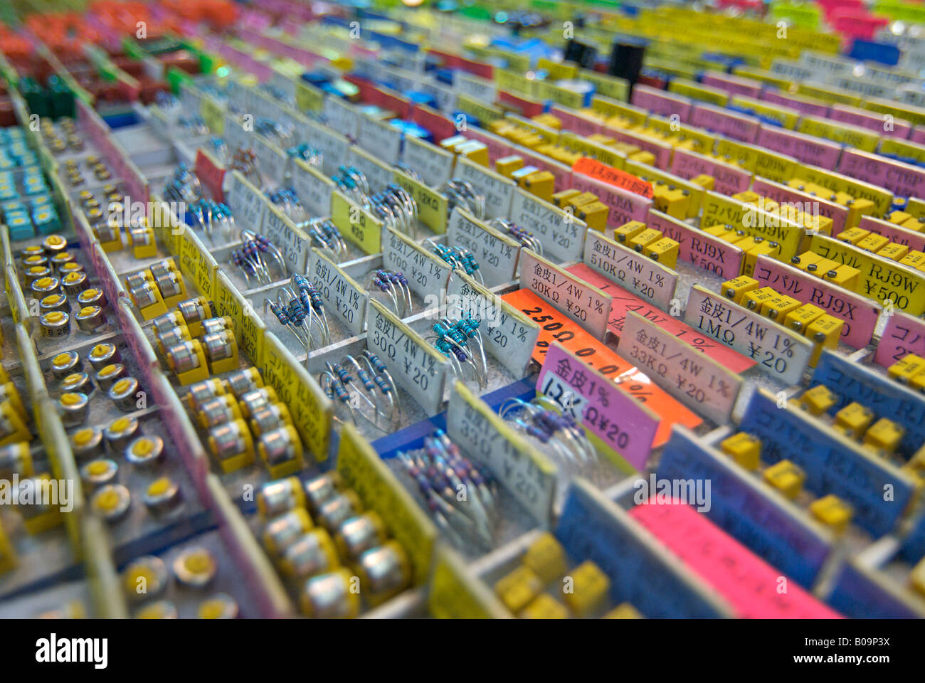 Stall of electronics components in the market at Akihabara, ELECTRIC