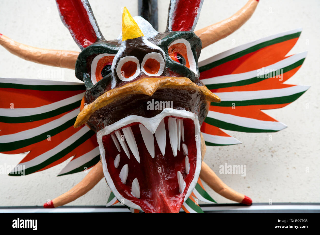 Mache paper hand painted devil mask Stock Photo - Alamy