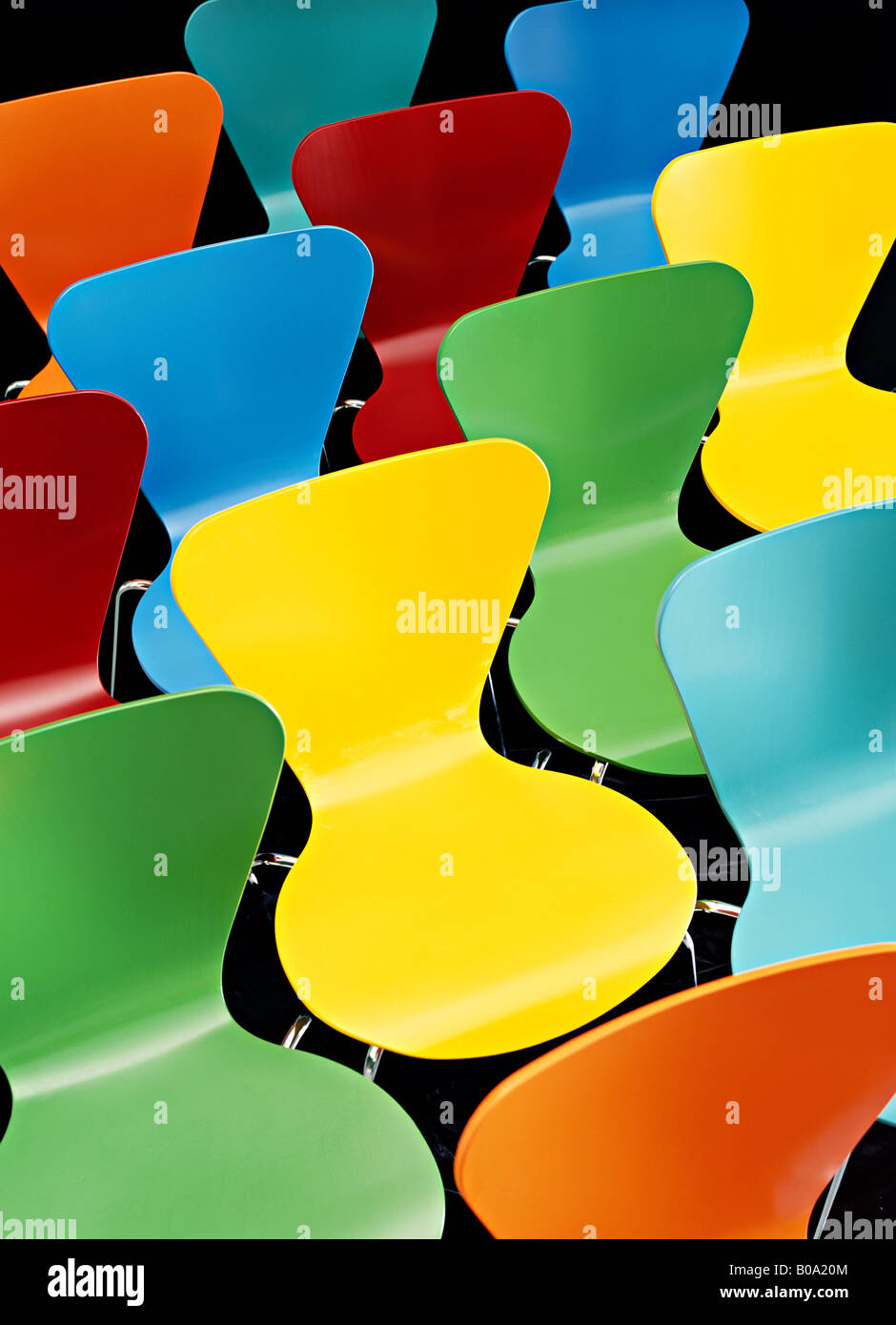 multi colored bent wood chairs Stock Photo Alamy