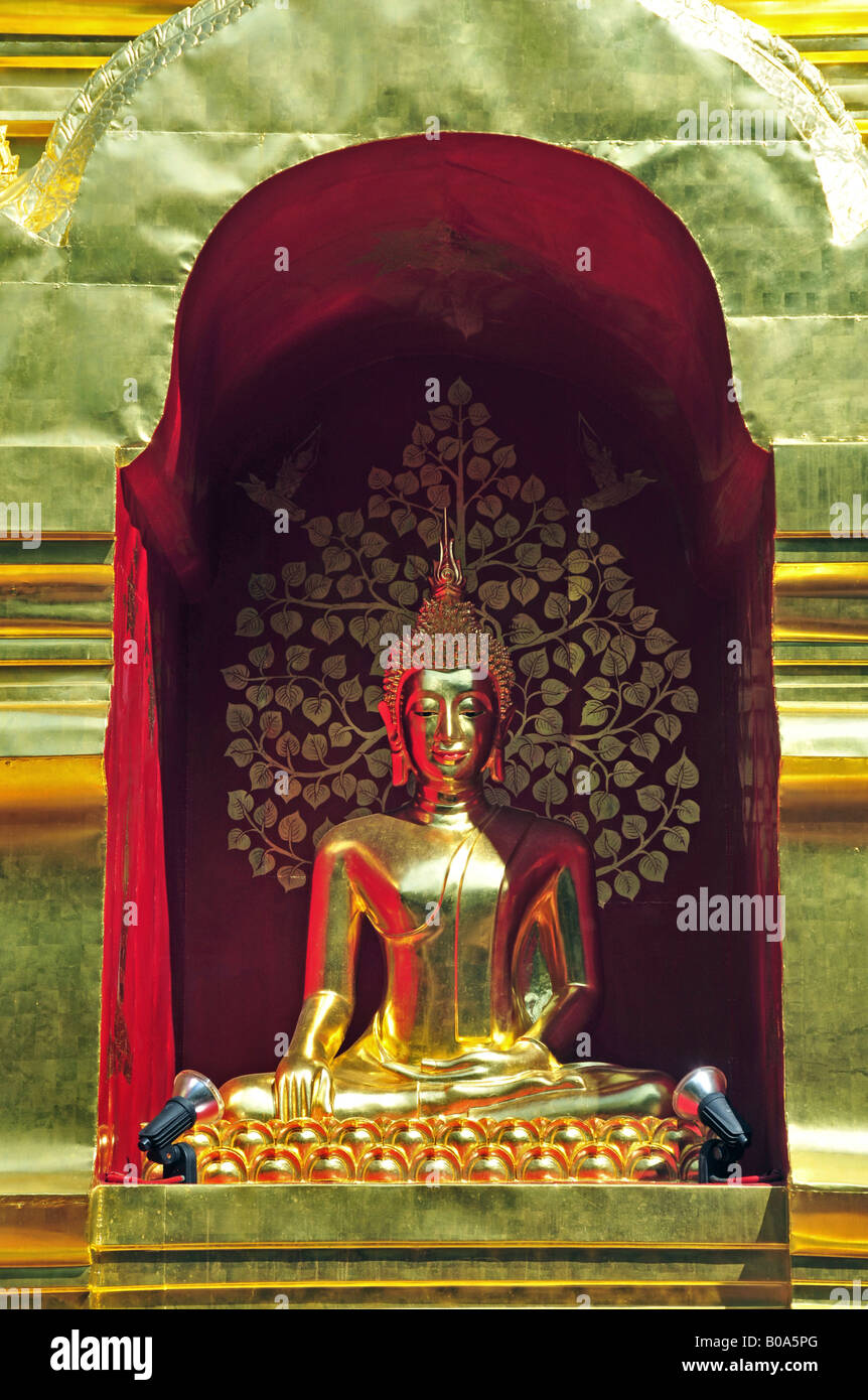 Buddha of Sareerikkatartsirirak Pagoda at Wat Phan On, Thailand, Chiang Mai Stock Photo