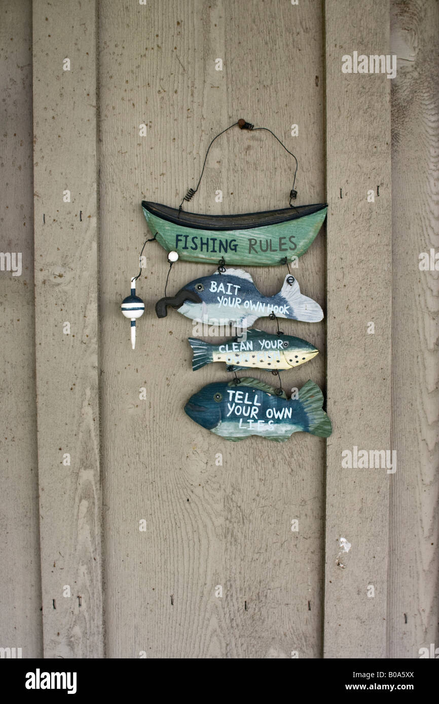 Fishing rules sign Stock Photo Alamy