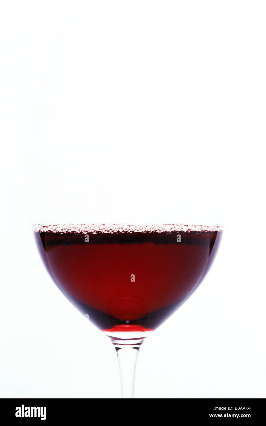 Red wine in glass, close-up Stock Photo