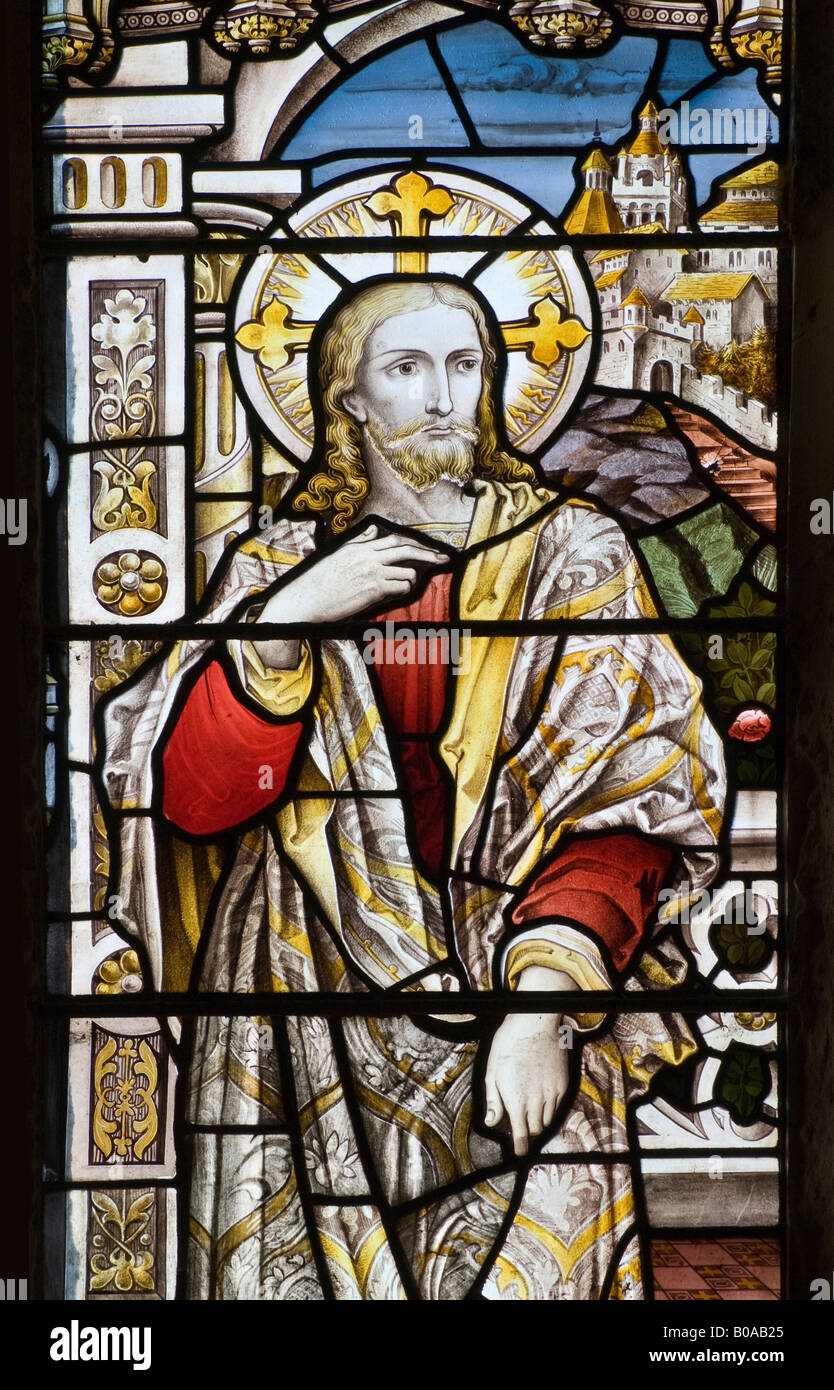 Stain Glass windows Christ Jesus Stock Photo Alamy
