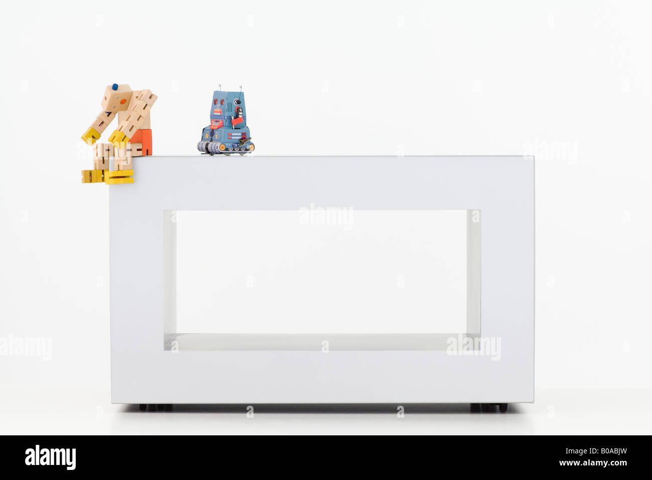 Sad robot and friend Stock Photo