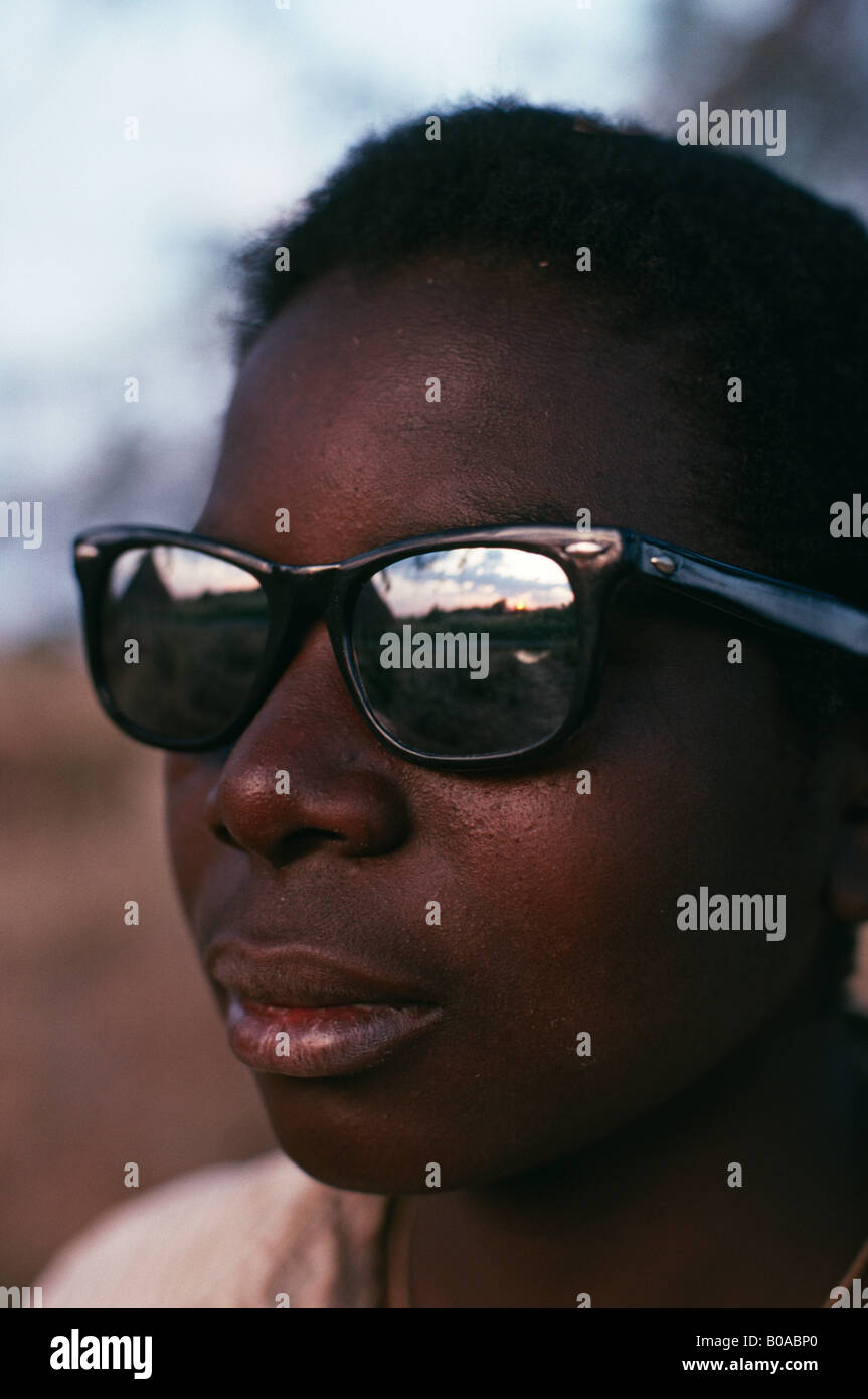 Portrait Of A Boy In Fulaza Village With New Sunglasses Near North Luangwa National Park Zambia Stock Photo Alamy Portrait Of A Boy In Fulaza Village With New Sunglasses Near North Luangwa National Park Zambia Stock Photo Alamy