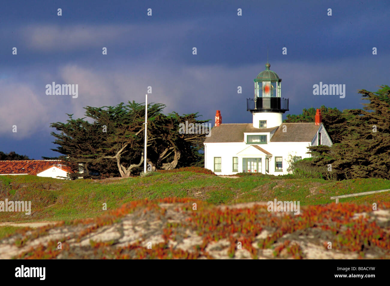Point Pinos Lighthouse Looks Over The Famed Pebble Beach Golf Course 