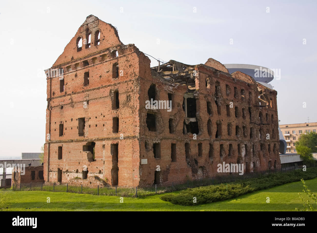 Badly damaged Mill from the Siege of Stalingrad, Volgograd, Russia, Russian Federation Stock Photo