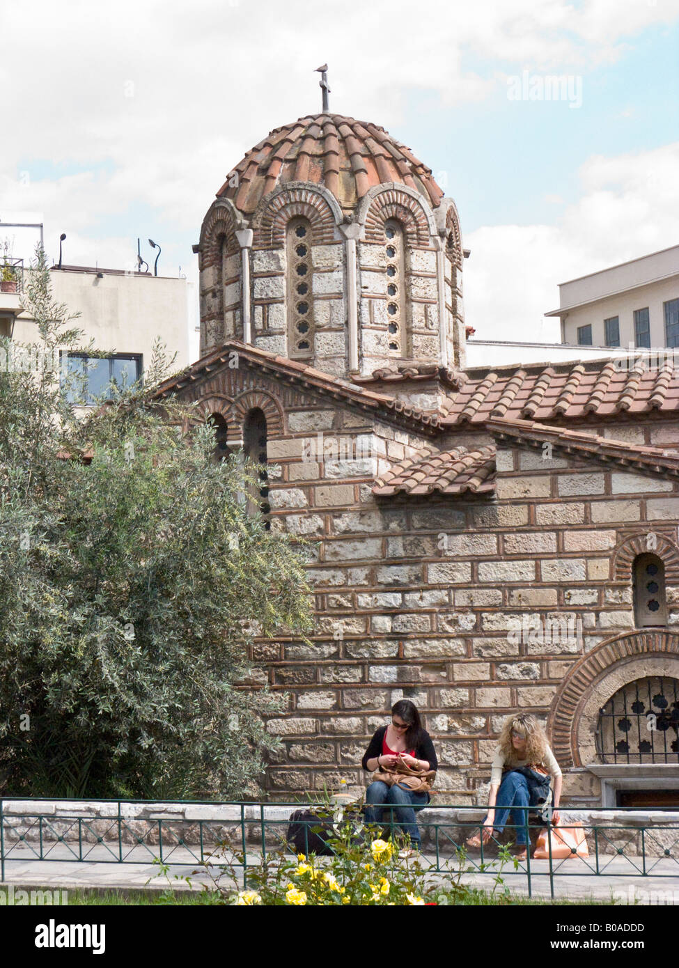 Byzantine Church of Agioi Asomaton, Thisio, Athens, Attica, Greece Stock Photo