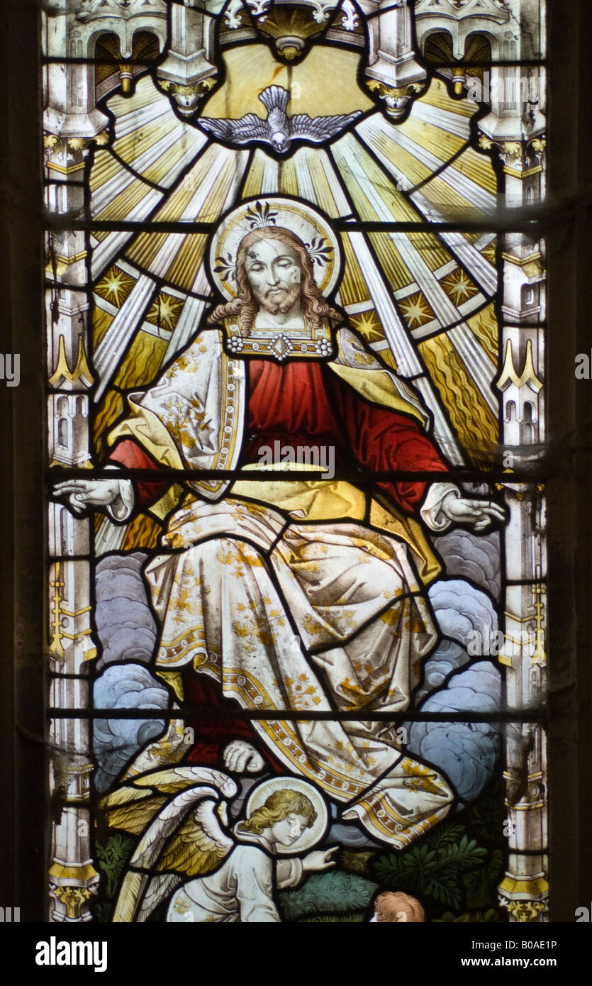 Stain Glass windows Christ Jesus Stock Photo Alamy
