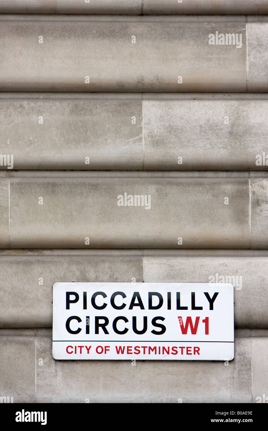 Piccadilly Circus , Street name Stock Photo Alamy