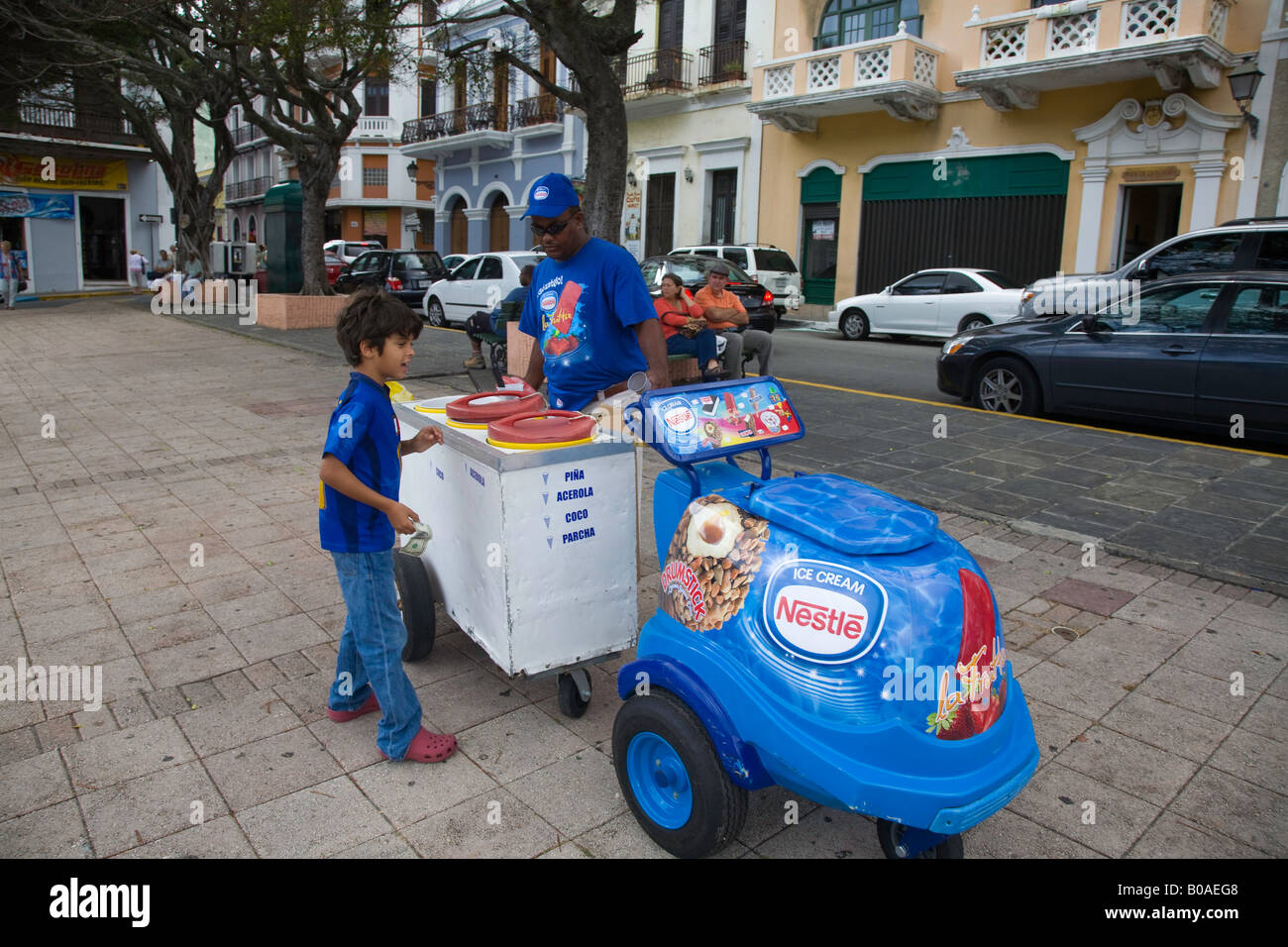 Ice cream vendor in San Juan Puerto Rico Stock Photo Alamy