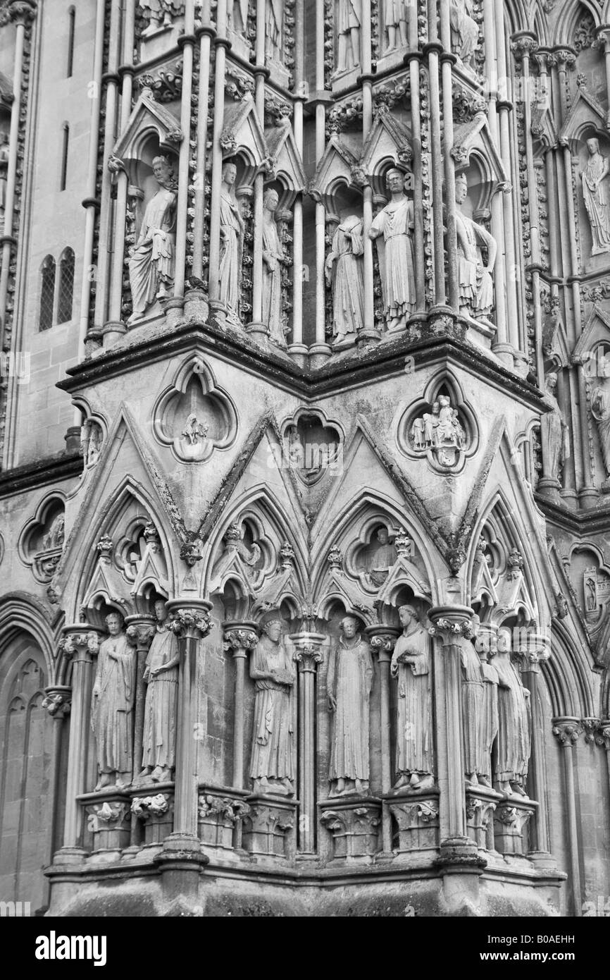 Wells Cathedral Façade Stock Photo Alamy
