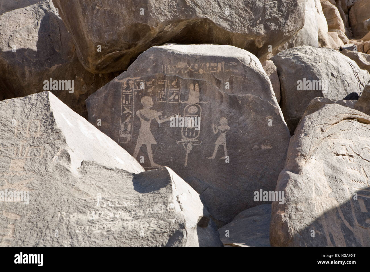 Rock inscription on a boulder on Sehel Island at the First Cataract of ...