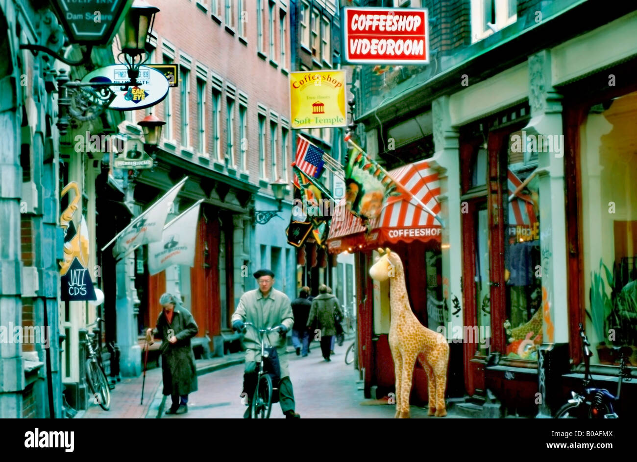 Amsterdam Holland, Shopping Center City with Legal Drug Cafe "Coffee