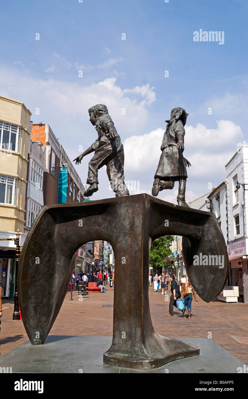 Statue in Abingdon Street in the town centre Northampton