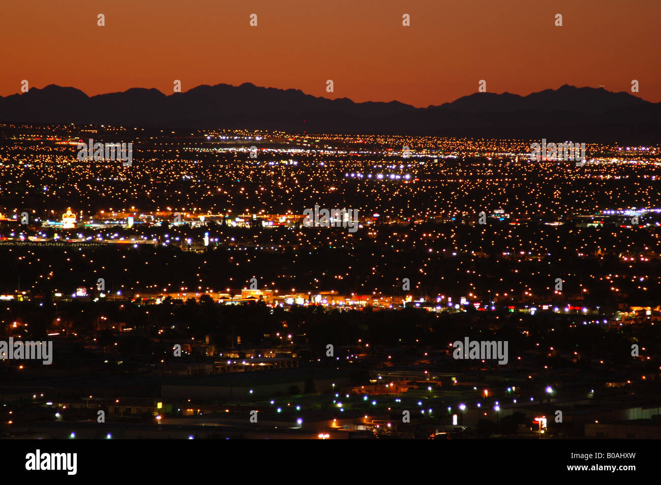 Sunset in Las Vegas Nevada USA Stock Photo