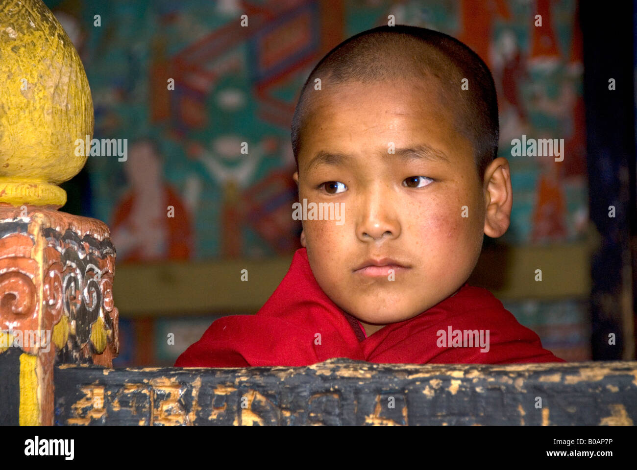 Portrait of a young monk at Rinpung Dzongkhag, Paro, Bhutan Stock Photo Alamy