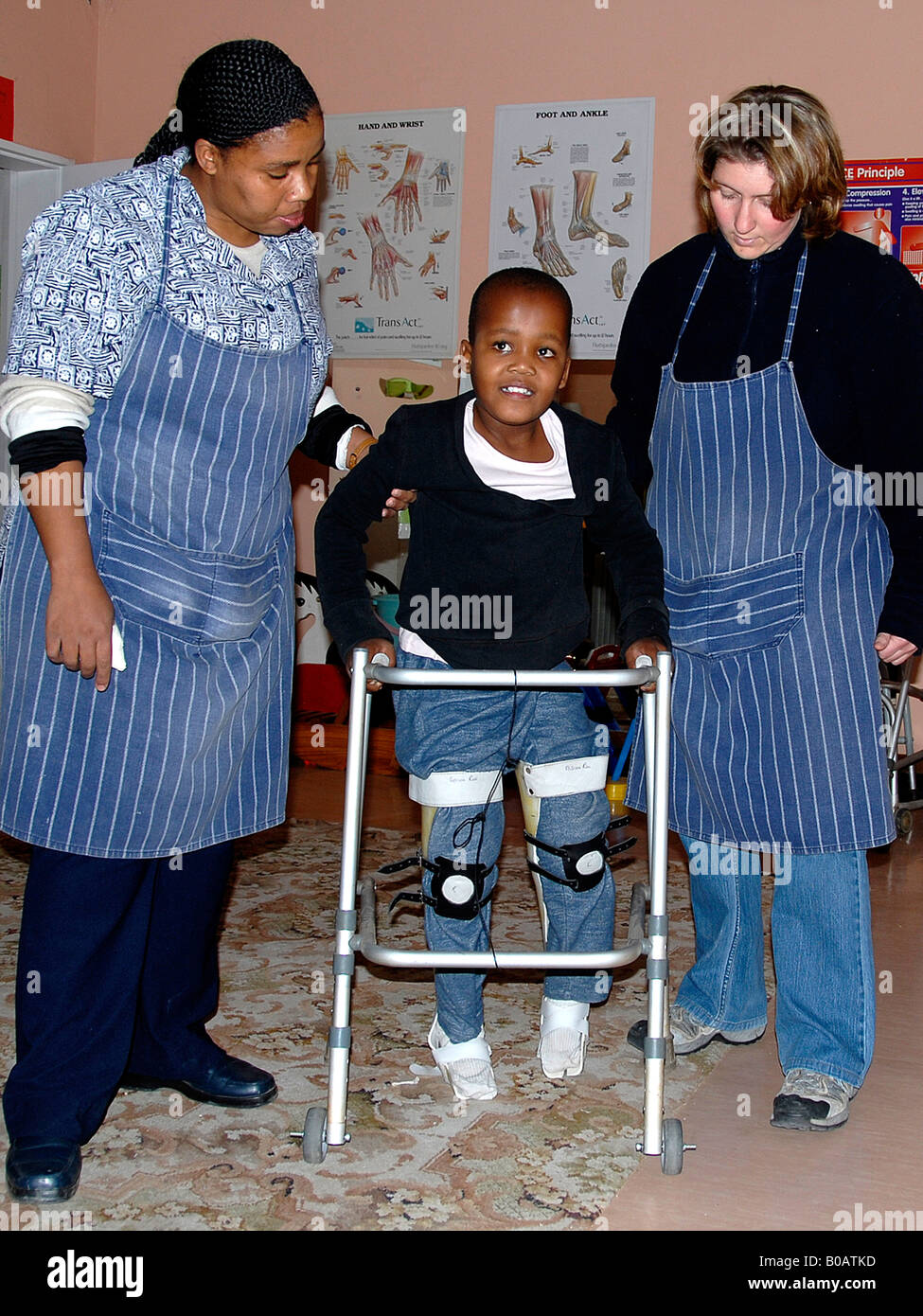 Therapy in the Helen Bishop Home, a home for disabled children (a) Stock Photo