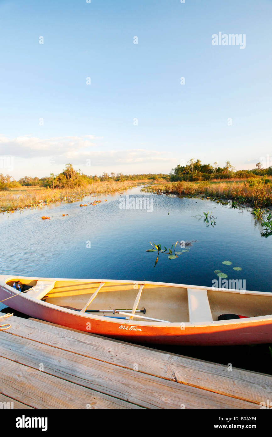 Canoe at Round Top Shelter, Chase Prairie, Okefenokee Swamp National