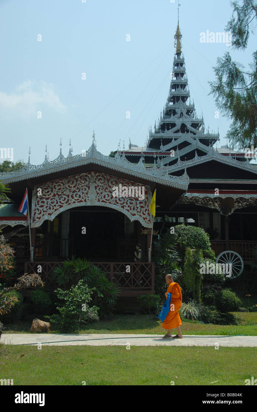 Wat Jong Kham temple,Mae Hong Son,Thailand. Stock Photo