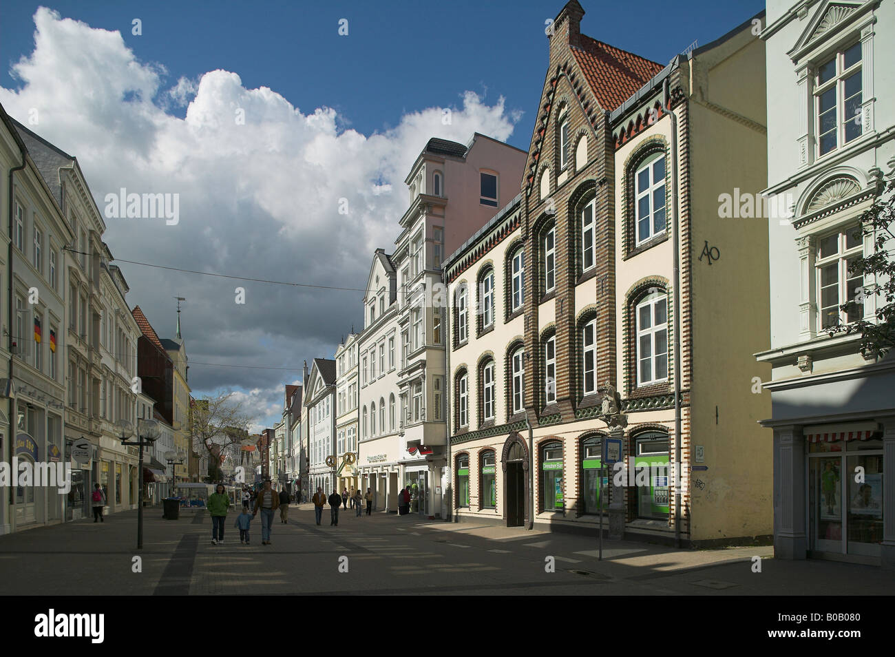 Pedestrian boulevard -Grosse Strasse- in Flensburg, Germany Stock Photo ...