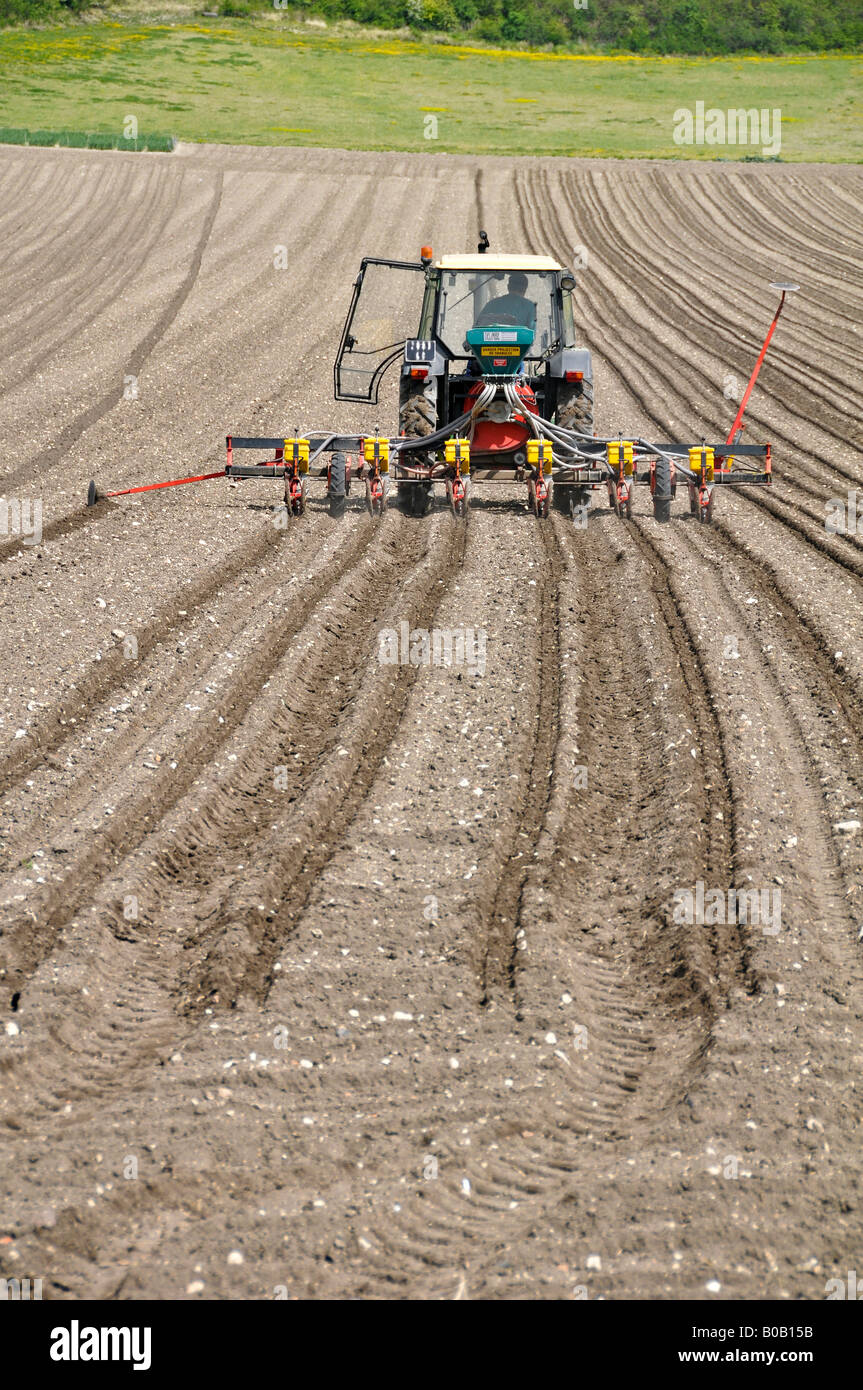 A drilling tractor in a field Stock Photo - Alamy