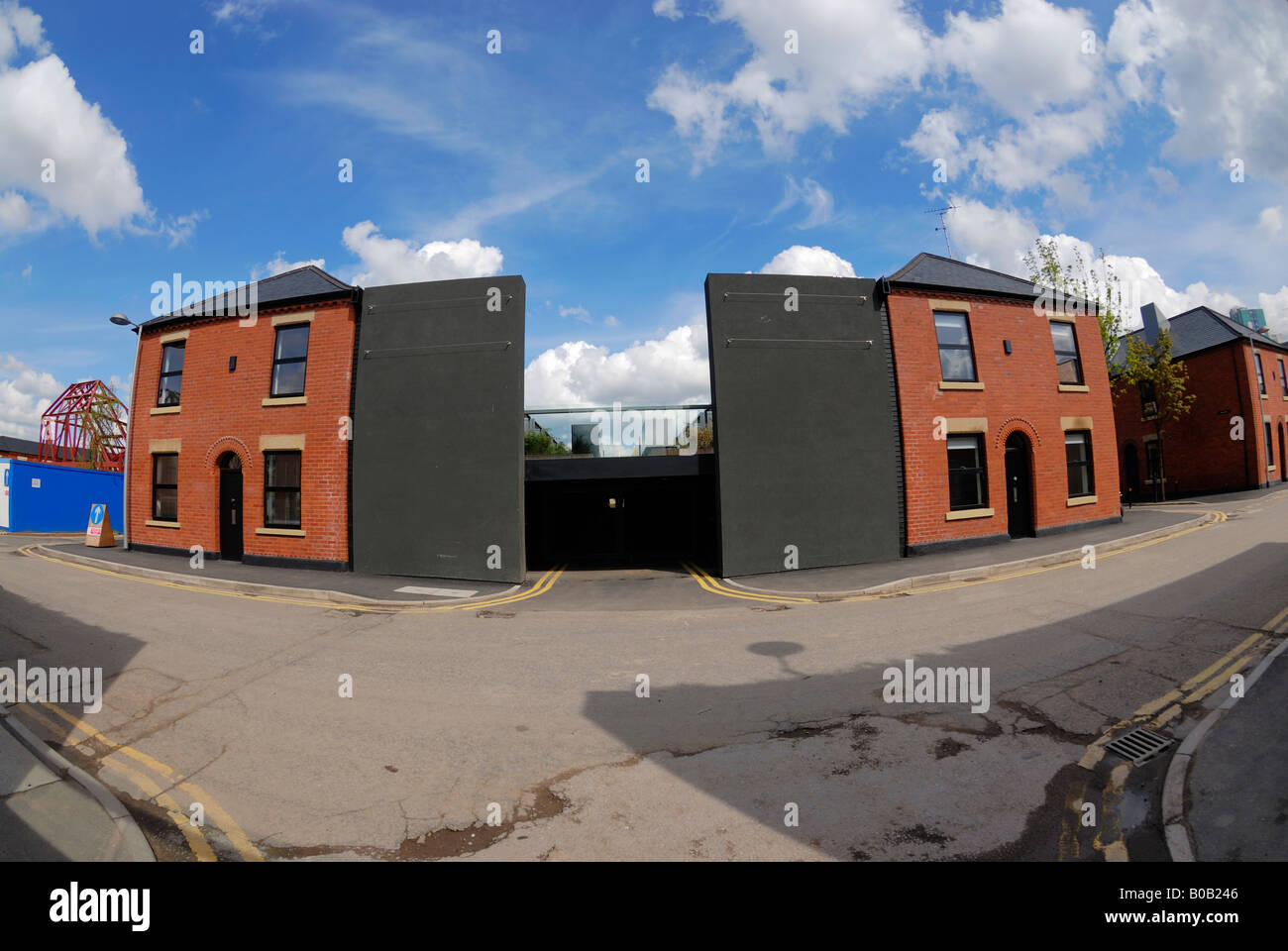 Terraced houses being refurbished in the Langworthy area of Salford in