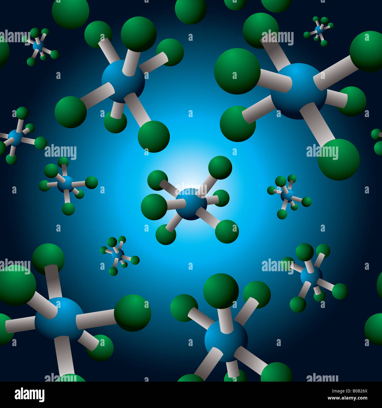 Seamless repeating molecule design in green and blue Stock Photo - Alamy