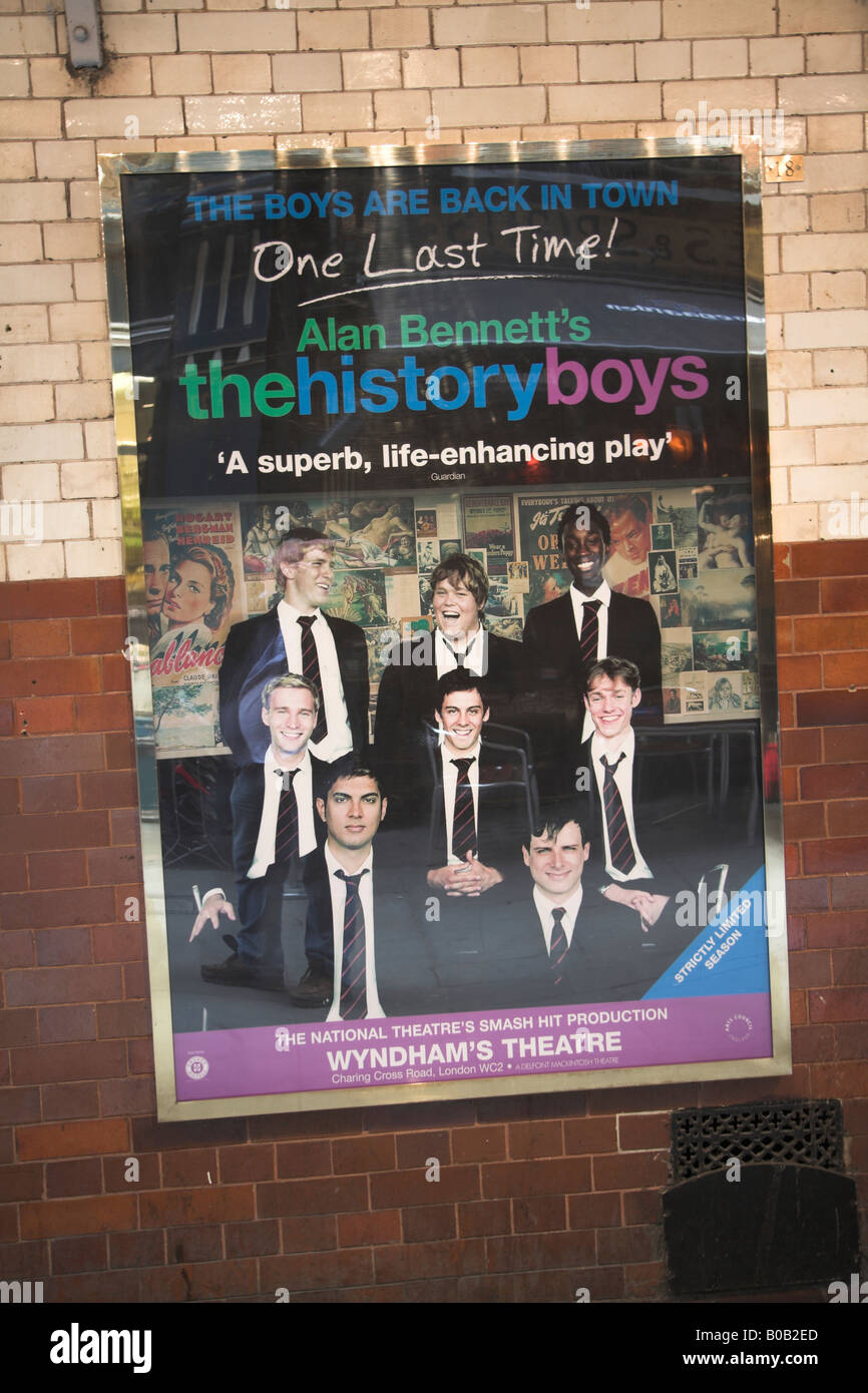 Poster Alan Bennet's History Boy Wyndham's Theatre London England Stock Photo