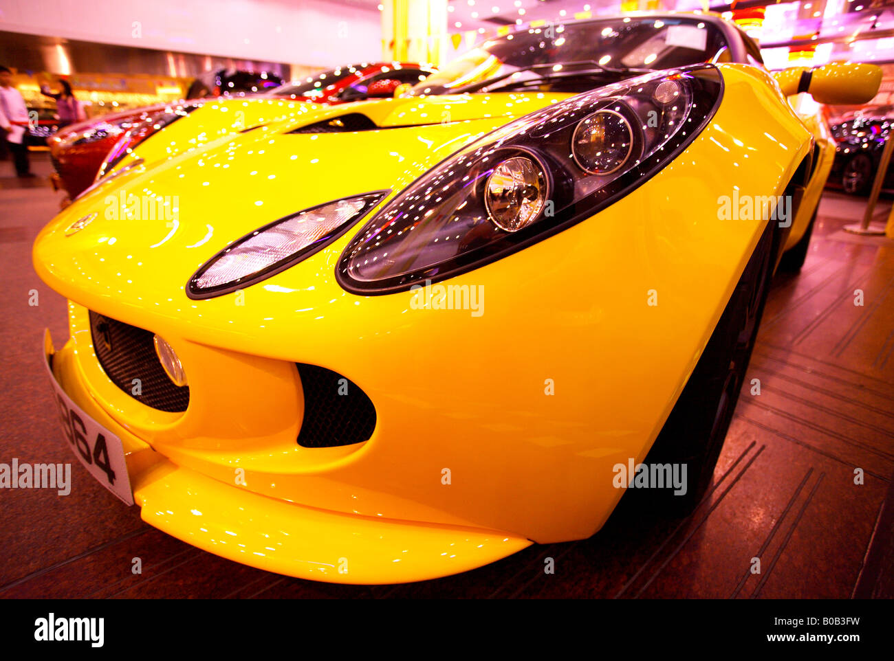 yellow lotus sports car Stock Photo Alamy