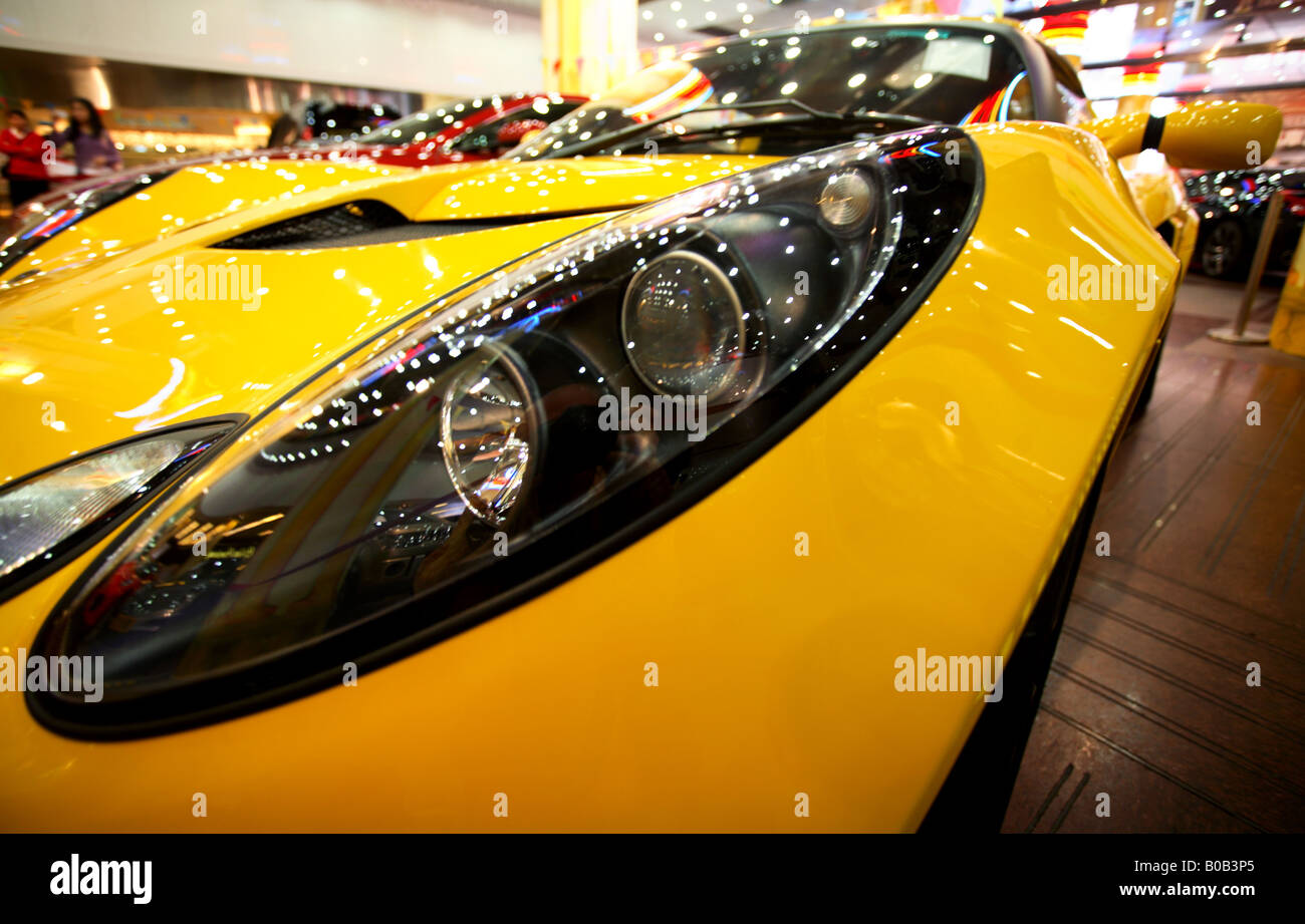 yellow lotus sports car Stock Photo Alamy