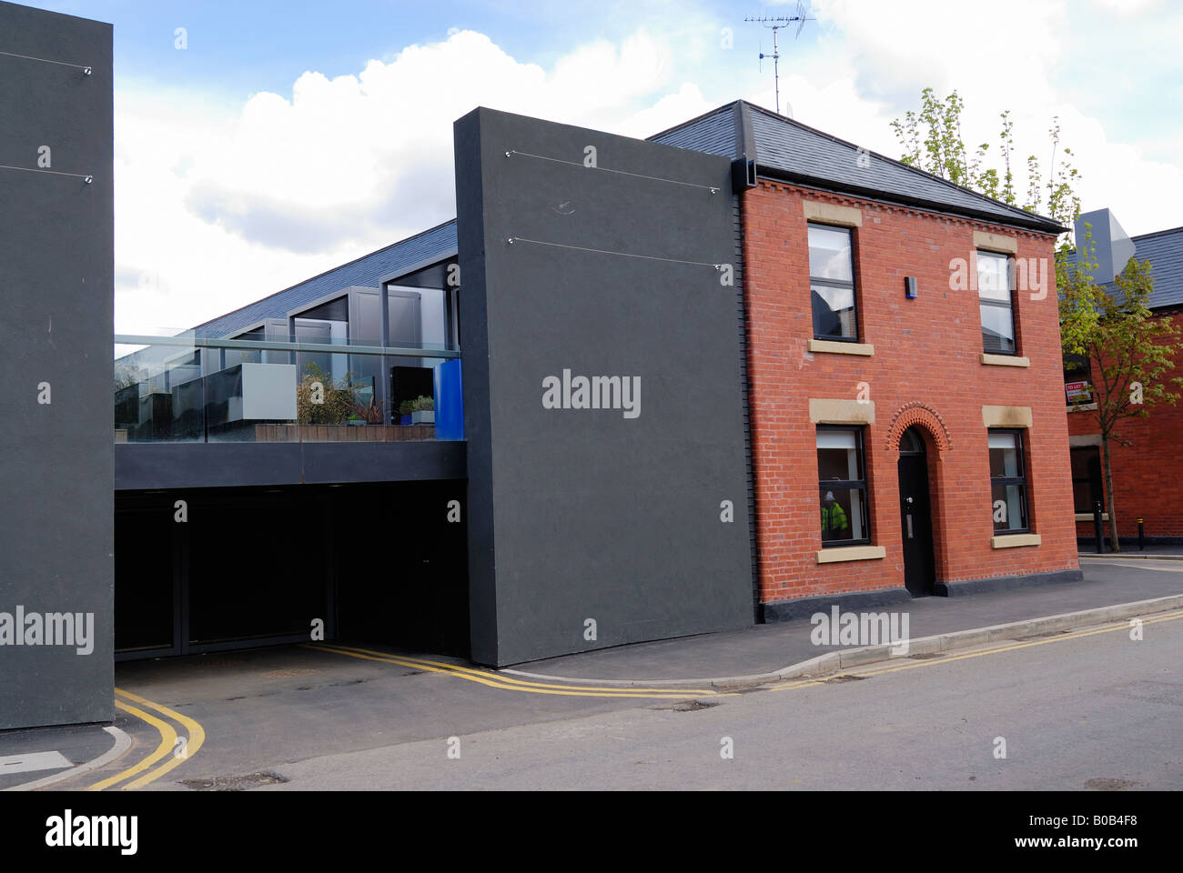 Terraced houses being refurbished in the Langworthy area of Salford in Greater Manchester. Chimney Pot Park estate. Stock Photo