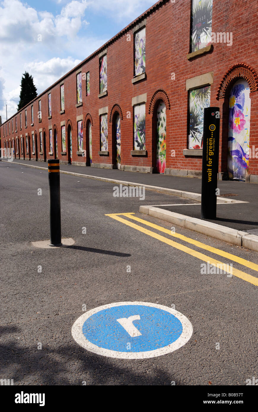 Terraced houses being refurbished in the Langworthy area of Salford in Greater Manchester. Chimney Pot Park estate. Stock Photo