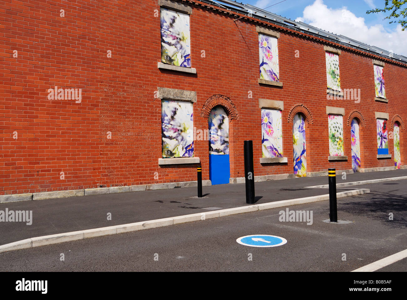 Terraced houses being refurbished in the Langworthy area of Salford in Greater Manchester. Chimney Pot Park estate. Stock Photo