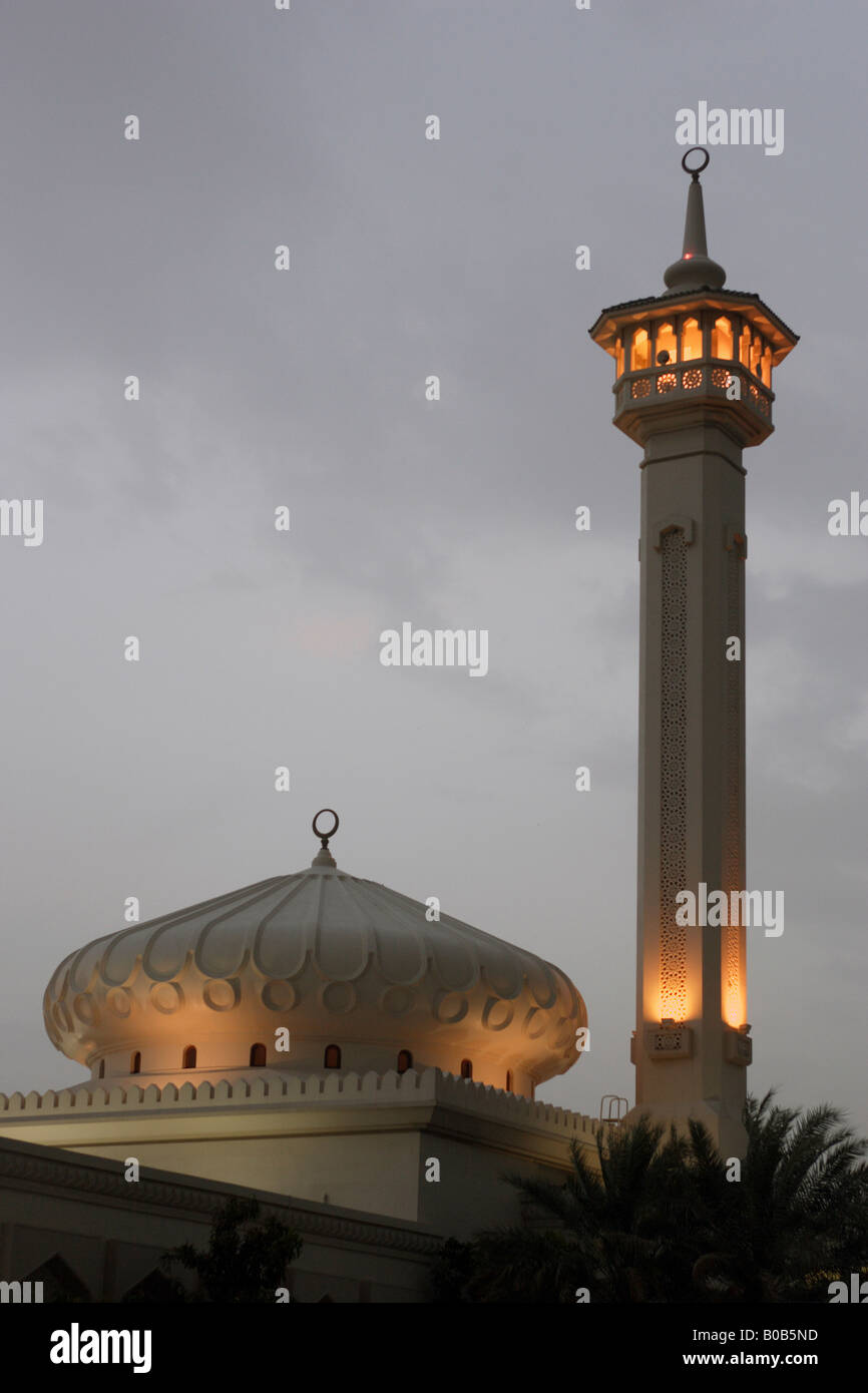 The Grand Mosque in evening light, Dubai, United Arab Emirates Stock