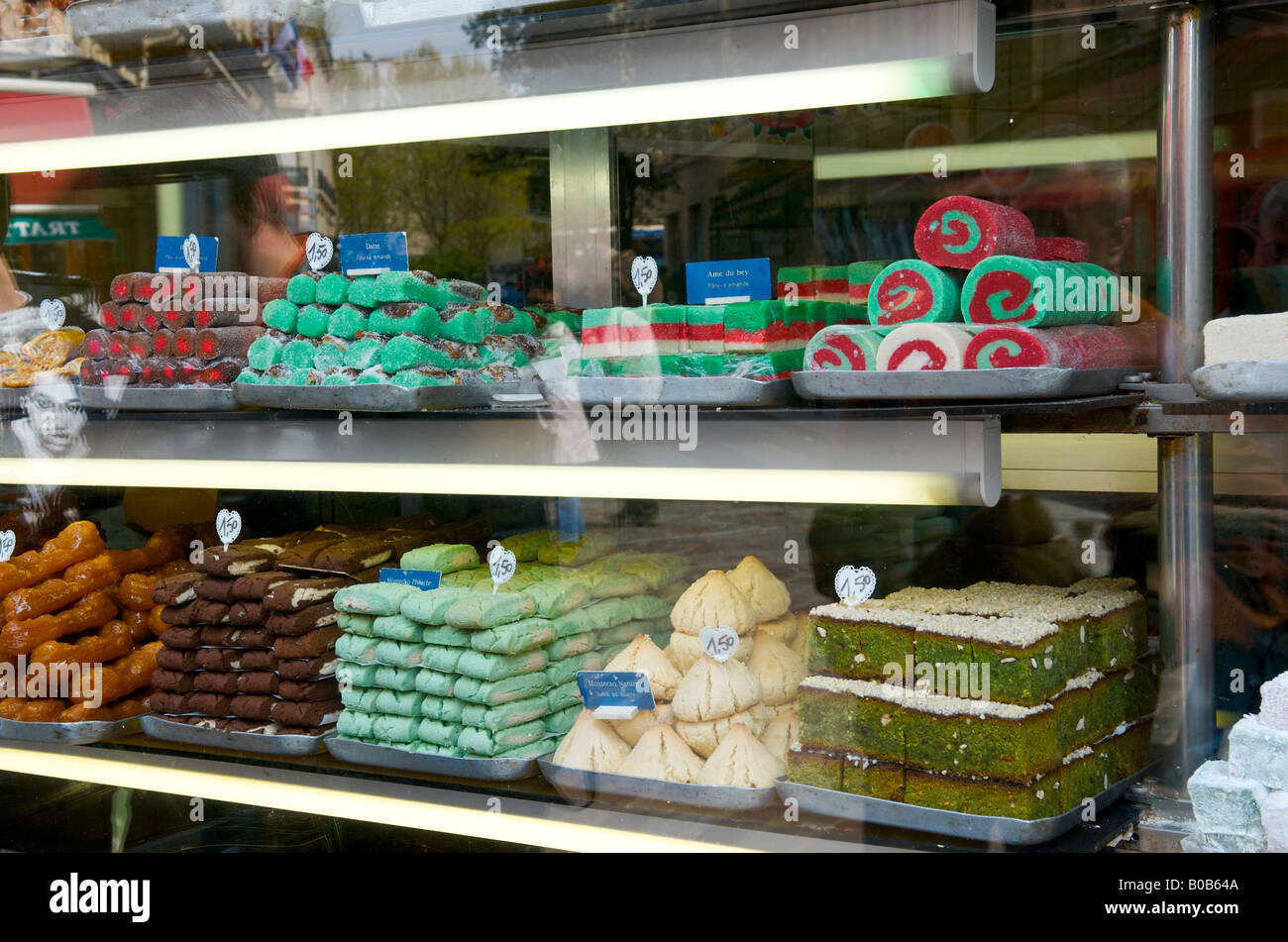 Tunisian patisserie in the Latin Quarter of Paris Stock Photo