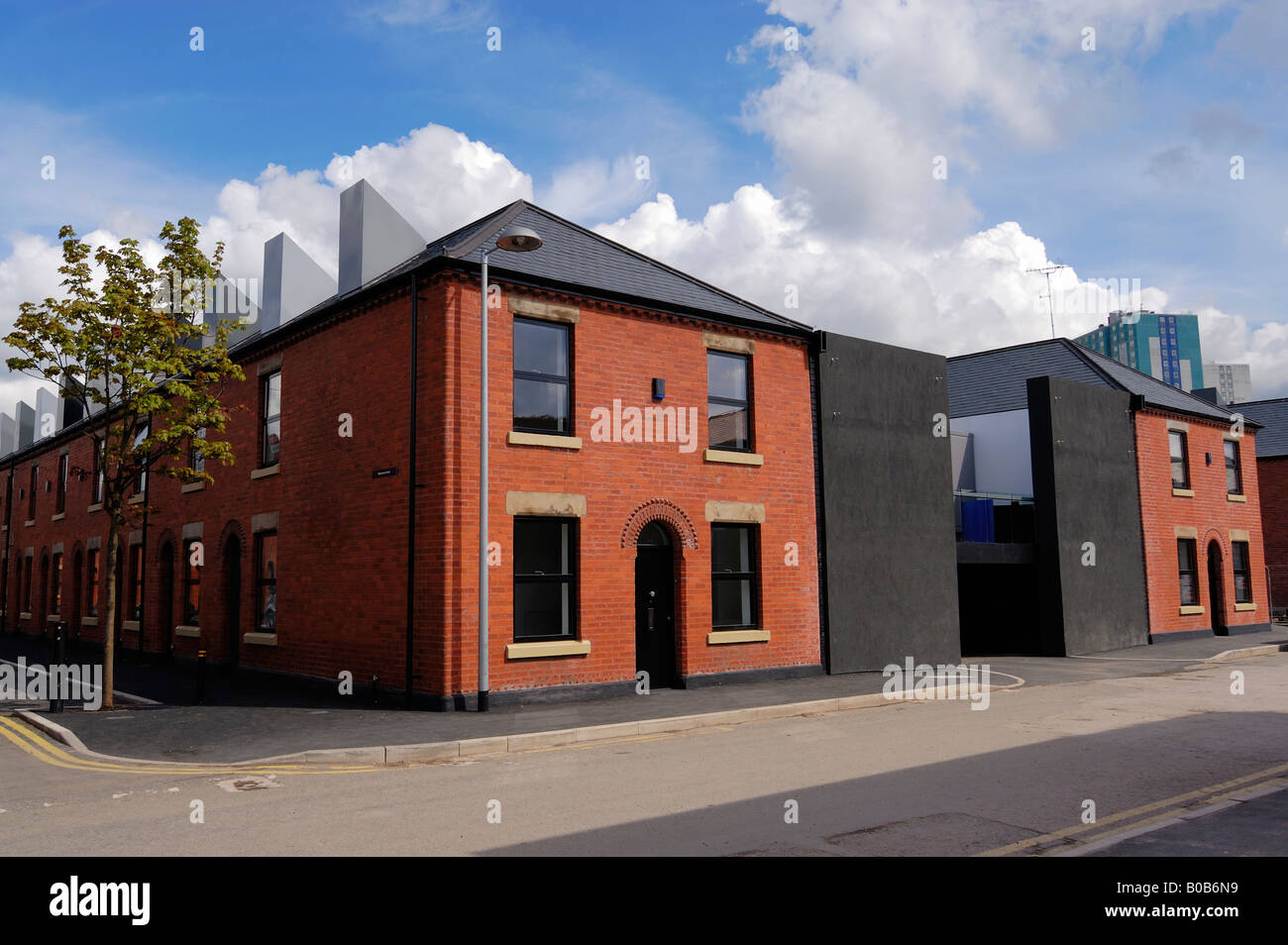 Terraced houses being refurbished in the Langworthy area of Salford in