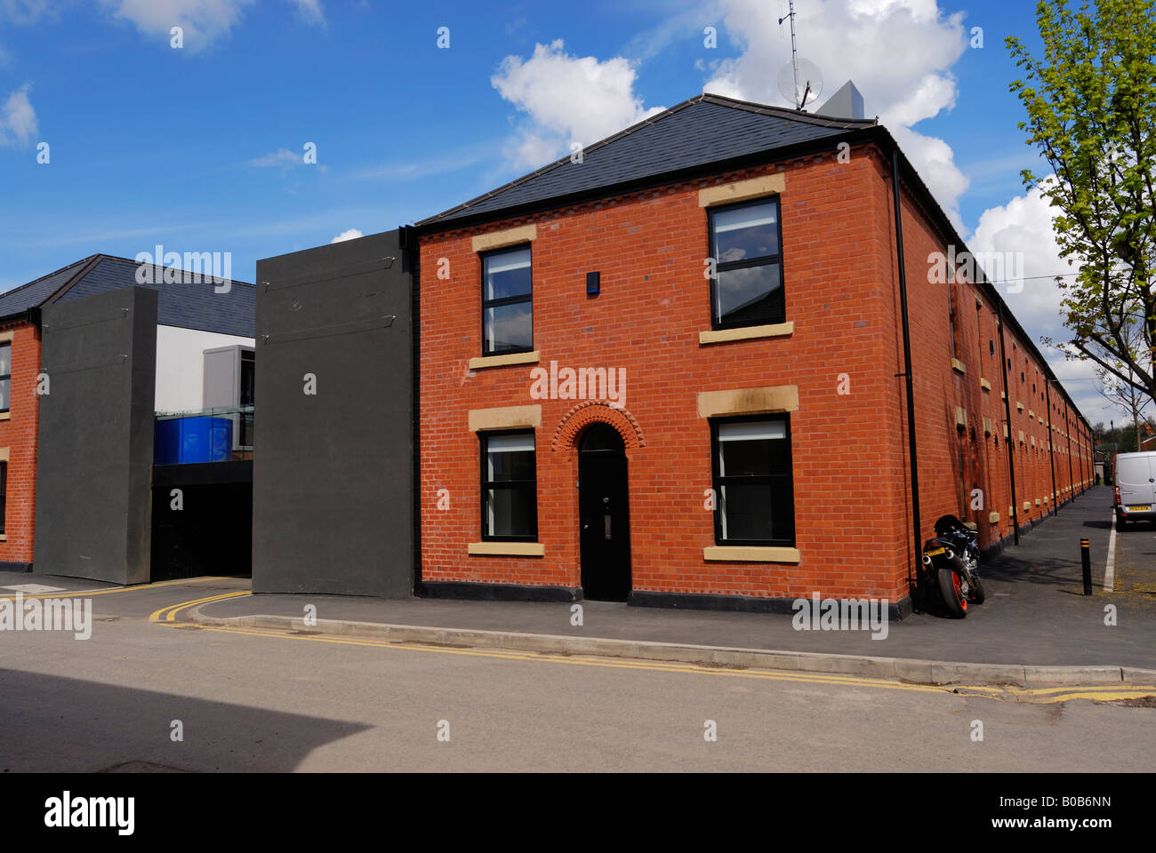 Terraced houses being refurbished in the Langworthy area of Salford in Greater Manchester