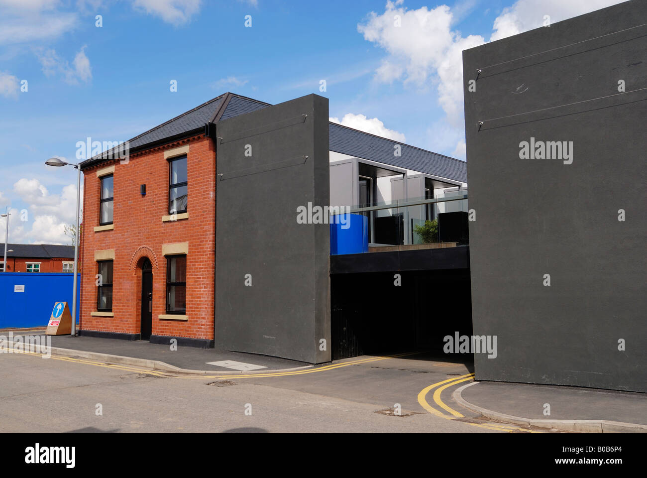 Terraced houses being refurbished in the Langworthy area of Salford in Greater Manchester