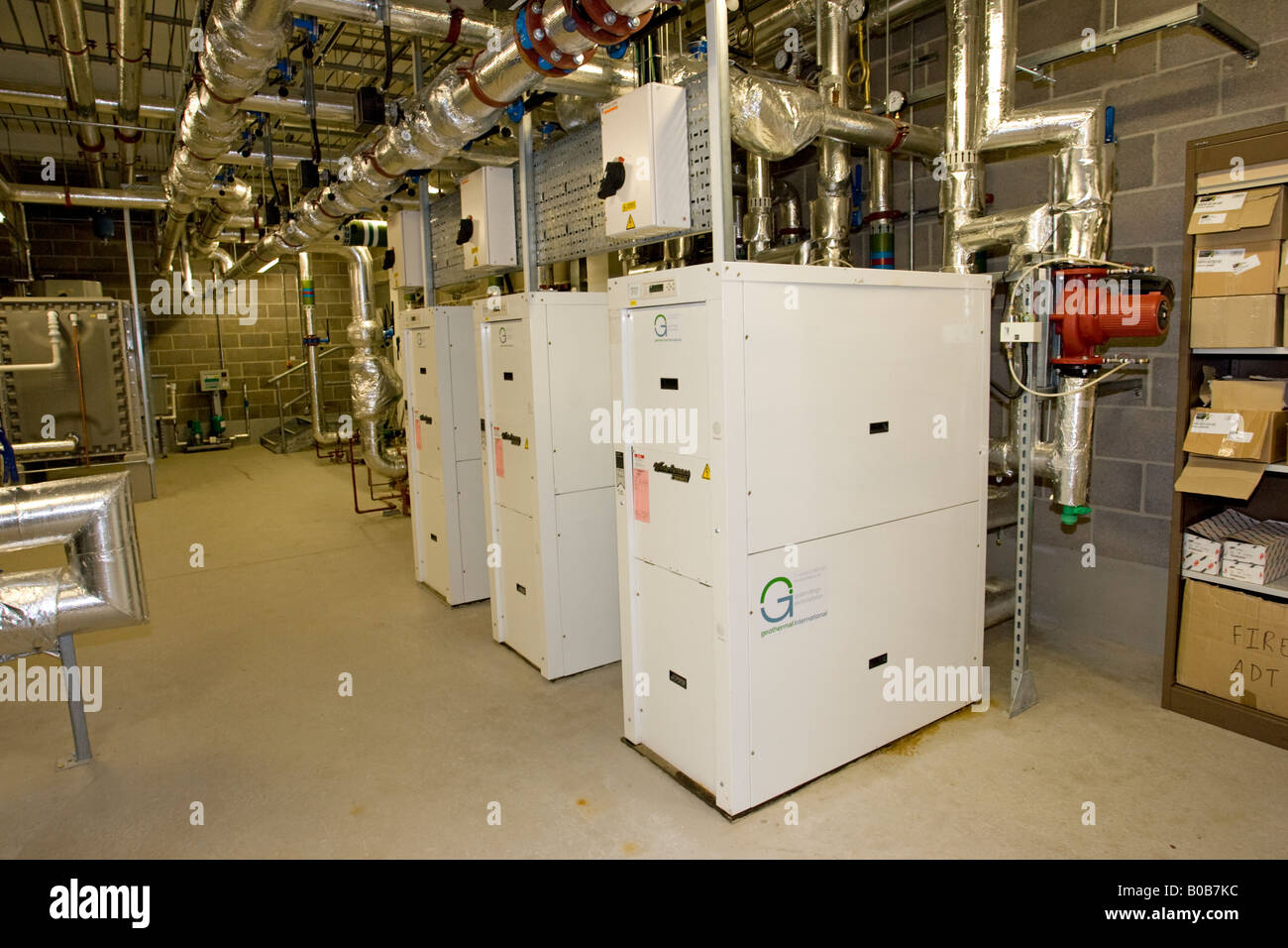 Geothermal ground source heat pump system Chelsea Building Society Cheltenham UK Stock Photo Alamy