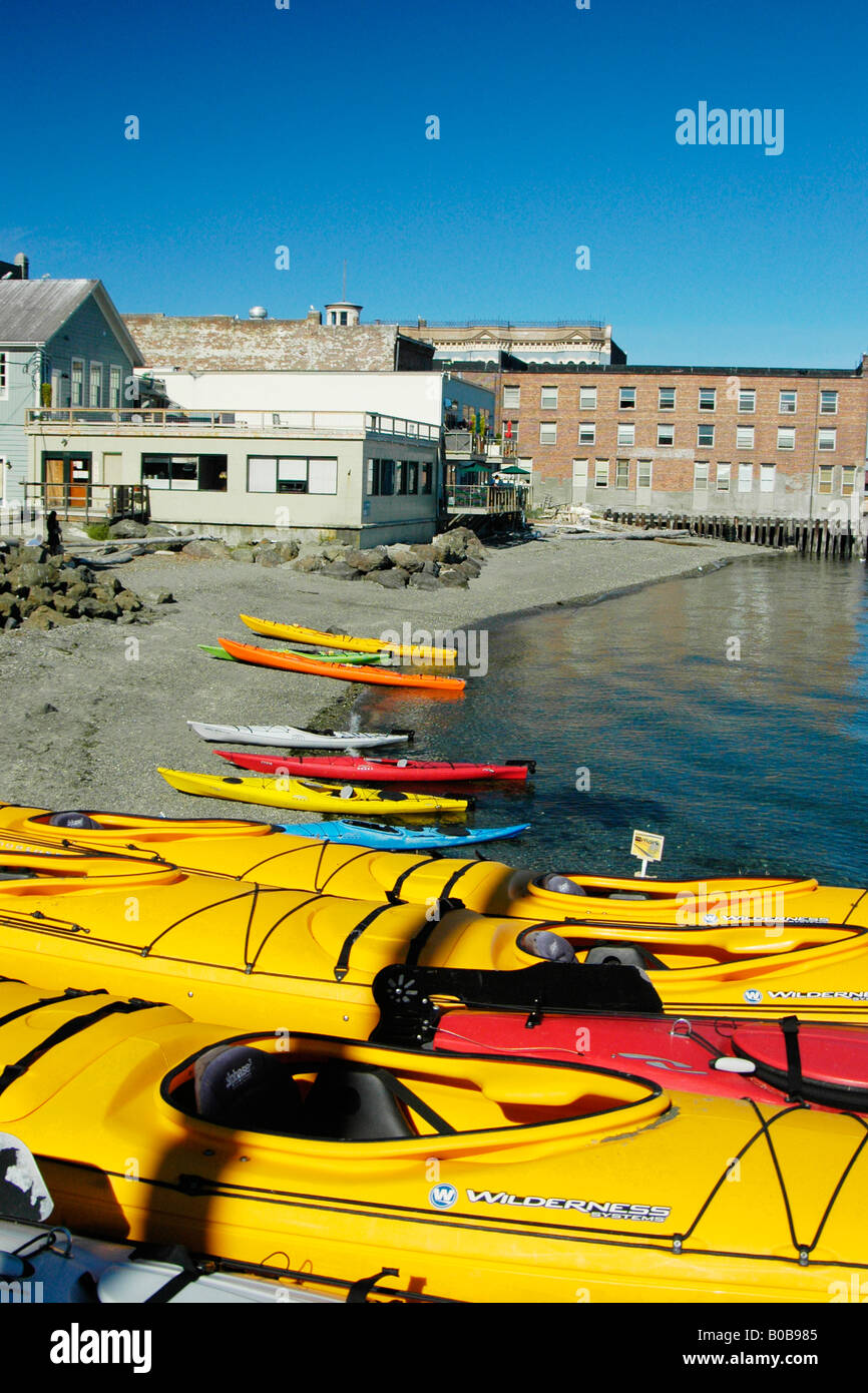 Sea Kayaks, Port Townsend waterfront, Washington Stock Photo Alamy