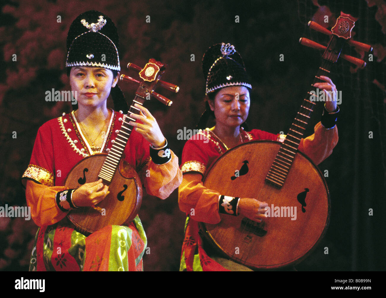 Ruan instruments being played in Tang Dynasty performance in Xia'n. The
