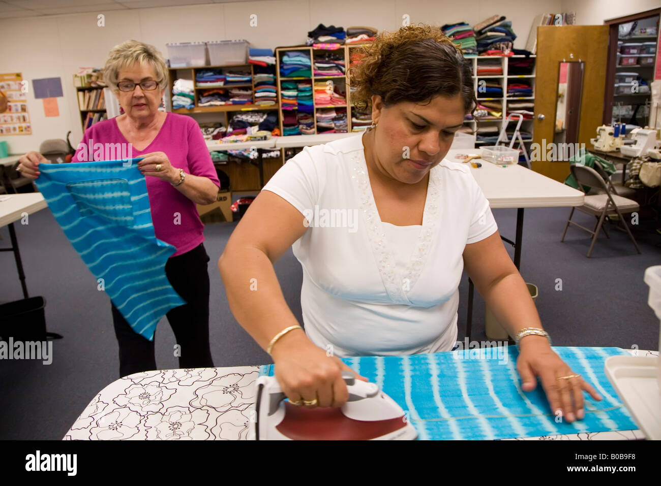 Sewing class for immigrant women Stock Photo