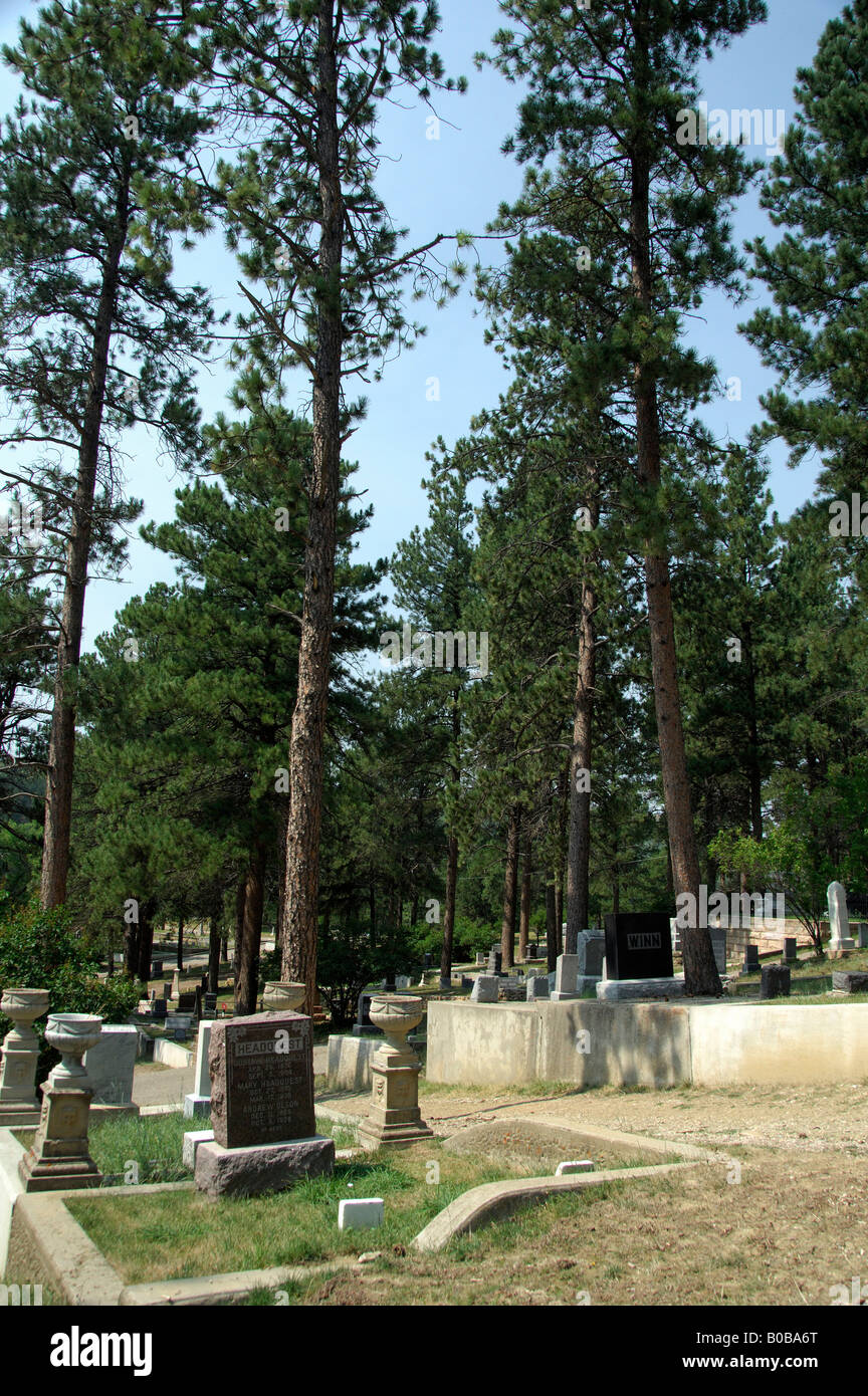 North America, USA, South Dakota, Deadwood, Mt. Moriah Cemetery Stock