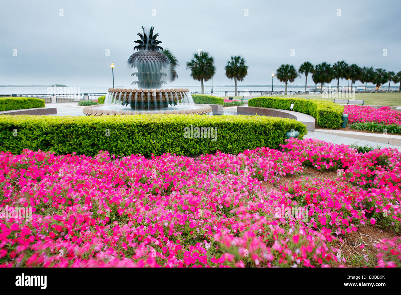 Pineapple fountain in Waterfront Park, Charleston Harbor, Charleston