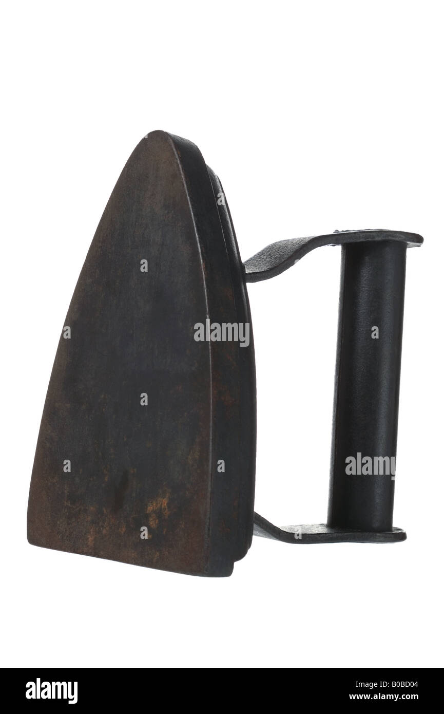 An old fashioned iron isolated on a pure white background Stock Photo ...